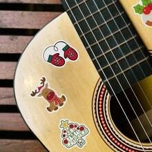 1包100個聖誕主題塗鴉貼紙,可用於裝飾汽車車窗、行李箱、吉他,diy防水節日貼紙 - 彩色 - 查看 5