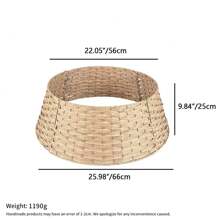1pc Pe Rattan Christmas Tree Skirt, Diameter 56cm/66cm, Height 25cm, After Combination - Yellow - View 2