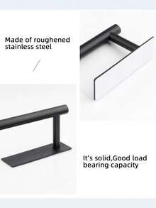 1入組浴室長紙巾盒收納架 - 黑色 - 查看 3