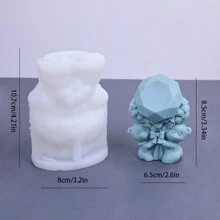 New Cartoon Heart & Double Teddy Bear Rhinestone Fragrance Wax Candle Silicone Mold DIY Decor