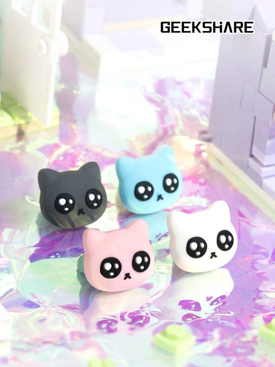 GeekShare 4pcs Cat Paw Controller Grips Compatible With Nintendo Switch/OLED/Switch Lite - Multicolor - View 1