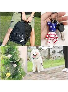 2pcs 28x30mm (1.1.1.18in) Heart Shaped Multipurpose Carabiner Clip With Aluminum Alloy Ring Keychain, For Camping, Hiking, Fishing, Traveling And Dog Leash - Black - View 3