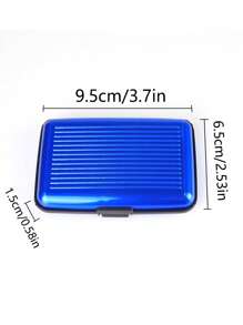 1pc Credit Card Case Name Card Holder Case Close-Fitting Card Case Striped Card Case ID Case - Blue - View 4