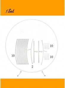 6.5ft Round Backdrop Stand, Stable Circle Balloon Arch Frame, Metal Circle Arch Stand for Wedding Birthday Party Decoration - White - View 2