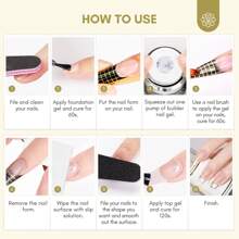 SAVILAND Builder Nail Gel con diseño de cojín de aire, gel duro transparente para extensión de uñas, gel base constructor de uñas y gel fortalecedor para manicura con 100 pinceles para uñas - transparente - Ver 8