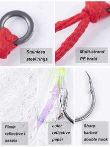 GOTURE 5 Peças Kit de Anzóis de Assistência Dupla para Pesca, Anzóis de Pesca de Alta Qualidade, Anzóis de Espera e Rápidos para Isca Vertical de Chumbo