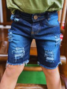 Tween Boys Denim Shorts - Rửa tối - Xem 2