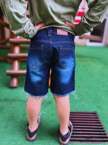 Tween Boys Denim Shorts - Rửa tối - Xem 4