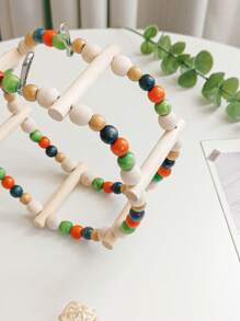 1pc Colorful Wooden Bead Parrot Swing, Ferris Wheel, Climbing Ladder For Birdcage Decoration And Toys - Multicolor - View 5