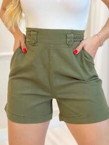 Women Shorts - 軍綠色 - 查看 1
