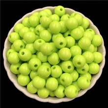 50入6mm亞克力圓珠糖果色彩diy手工編織散珠,直孔設計適用於製作袋子 - 6mm/50個 - 查看 9