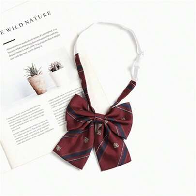 1 件日式红色女士领结纯色颈花，适合可爱蝴蝶结韩式领带，学校活动，团队表演，学院风格领带休闲圣诞节