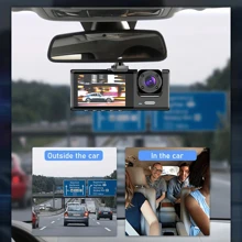 New 2 Inch HD Dual Lens 1080P Dash Cam, Car DVR With Built-In 150mAh Lithium Battery For In-Car & Outside Monitoring, Cycle Recording