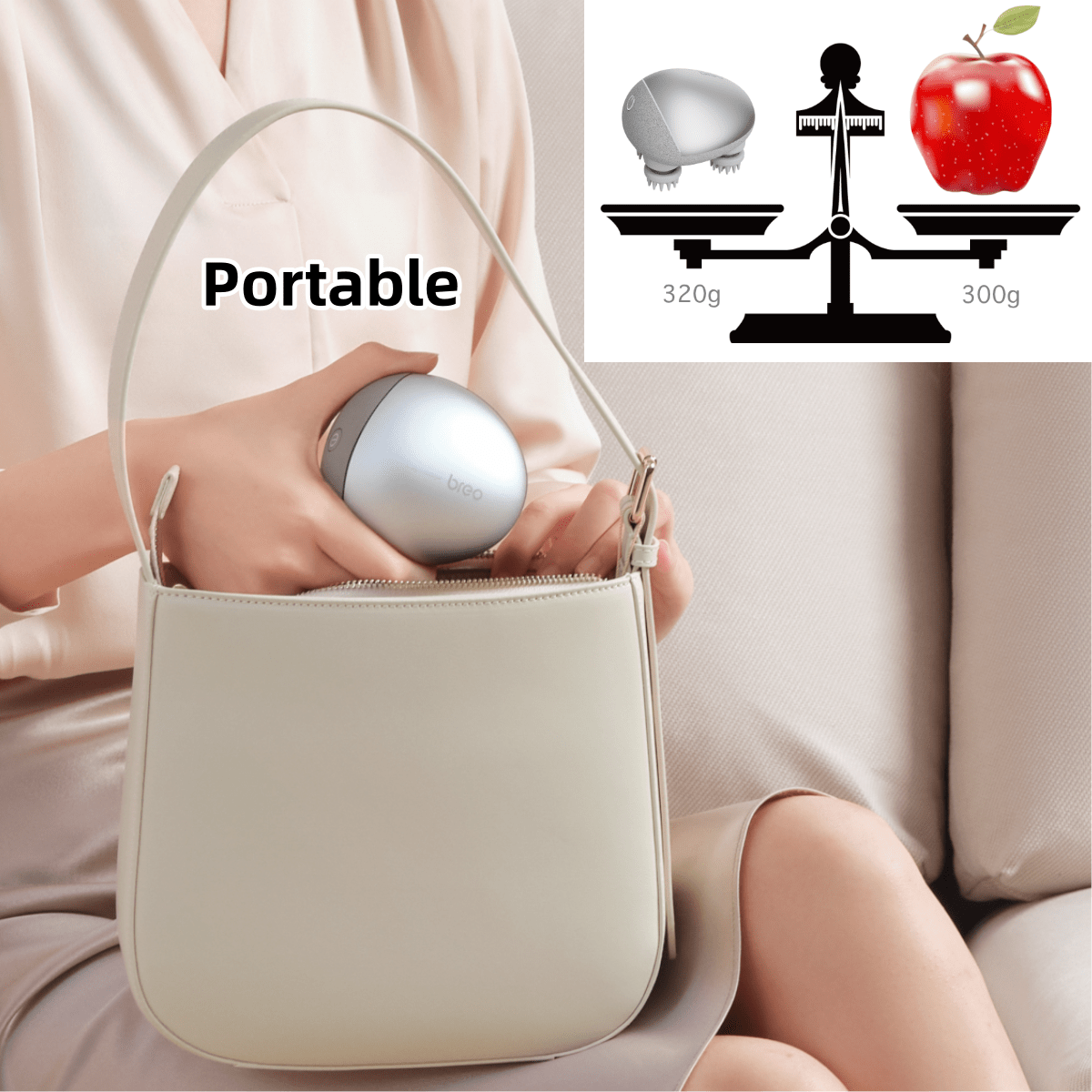 Breo Scalp and body mini Massager, the newest version with 45°C finger