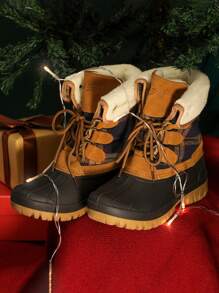 Womens Winter Duck Boots Waterproof Cold Weather Snow Boots - Navy Blue - View 5