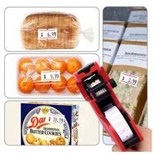 Pistola de Etiquetas Etiquetadora 8 Digitos Precios Lote Caducidad Fecha Tienda Precio Productos - Rojo - Ver 2