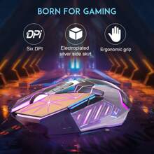 MageGee 1pc G10 Wired Gaming Mouse, 7 Colors Breathing LED Backlit Gaming Mouse, 6 Adjustable DPI (up to 3200 DPI), Ergonomic Optical Computer Mouse with 7 Buttons for Windows PC Gamers - Black - Black - View 5