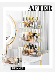 Bathroom Counter Organizer Countertop Shelf Multilayer Storage, Skincare Organizer Perfume Holder For Dresser, Bathroom Countertop Tray For Cosmetic, Skin Care, Lipstick,Two-Layer/Three-Tier/Four Tiers,For Holiday Beach, Bathroom Collection, Bedroom Collection, Large Capacity