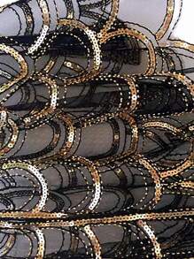 派對1入重負荷手工製作的閃粉流蘇披肩，可拆式領子，時尚多變背心 - 彩色 - 查看 3