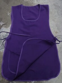 Mandil O Delantal Tipo Casaca, 100% Poliester, Varios Colores - Morado - Ver 2