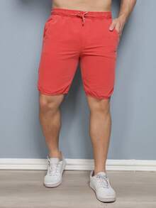 Men Denim Shorts - Orange - View 6