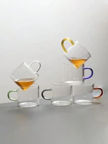 6 Vasos De Vidrio De Colores. - Multicolor - Ver 4