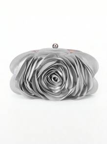 Túi cầm tay cô dâu họa tiết hoa, túi xách dự tiệc cưới, túi dự tiệc tối cho nữ, túi ngày Valentine. - Bạc - Xem 6