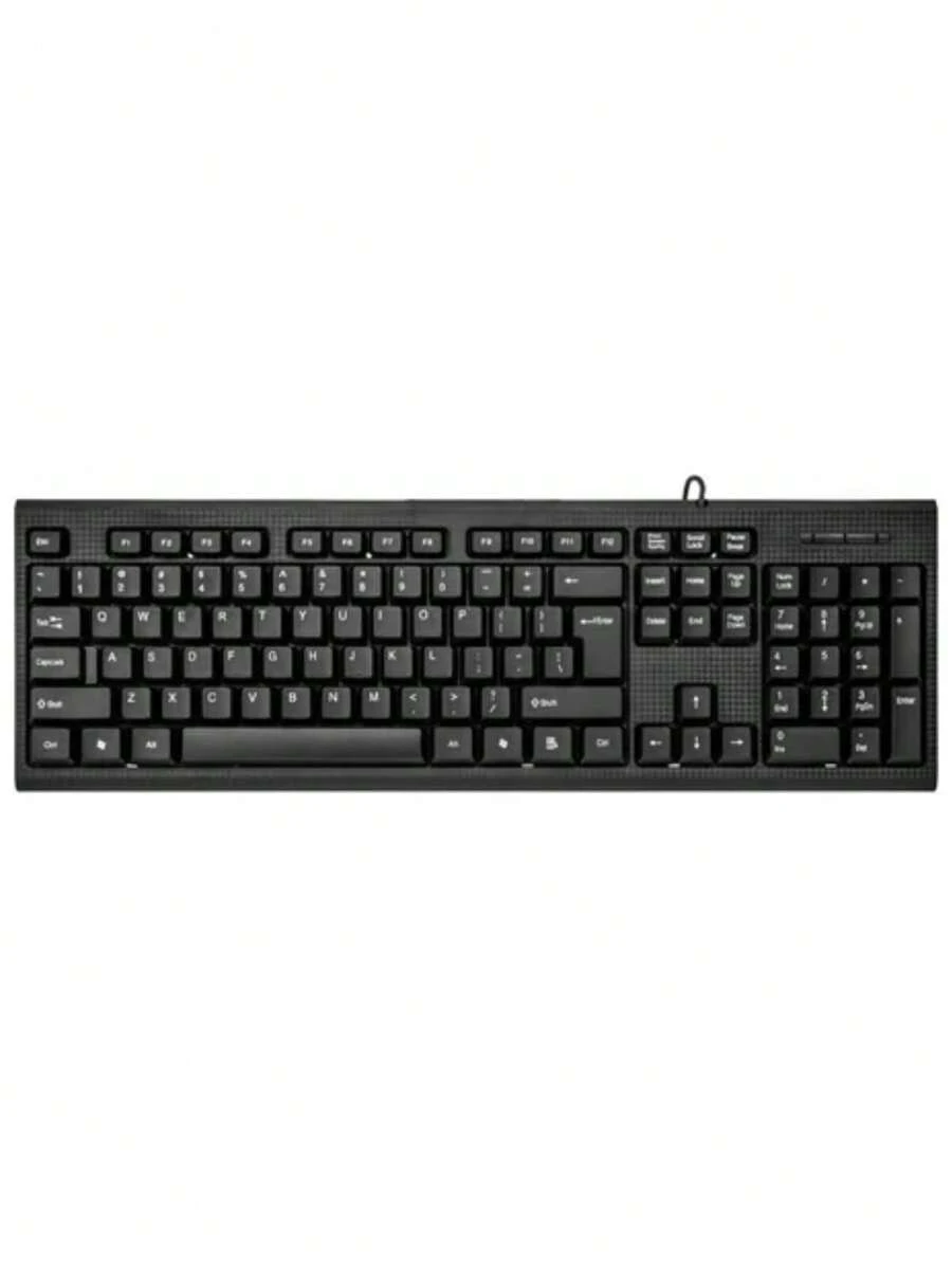 Teclado Usb Alambrico Slim Pc Computadora Escritorio Laptop - Negro - Ver 1