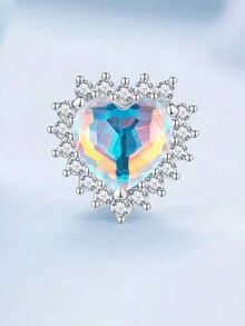 1 件夢幻心形和星星 925 純銀 Diy 珠子適合手鍊和項鍊製作,女士禮物