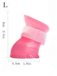 4 piezas Zapatos para mascota impermeable - Rosa - Ver 6