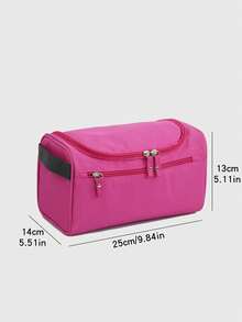 韓式男女旅行盥洗包,防水戶外盥洗包,大容量化妝品收納袋 1 件 - 玫紅色 - 查看 4