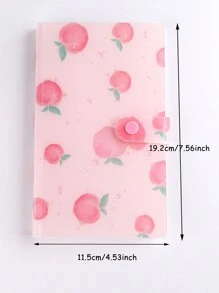 Nail Art Sticker Storage Book, Pink Peach Fruit Pattern Nail Art Decal Collection Book, 20 Pages, 120 Slots Buckle Display Book Collection Book Plastic Nail Art Tools (Not Including Stickers) - Pink - View 2