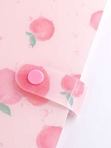 Nail Art Sticker Storage Book, Pink Peach Fruit Pattern Nail Art Decal Collection Book, 20 Pages, 120 Slots Buckle Display Book Collection Book Plastic Nail Art Tools (Not Including Stickers) - Pink - View 3