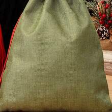 1個聖誕節卡通擺脫累贈禮物袋,帶有刺繡字母,聖誕老人糖果袋,適合兒童禮物,派對裝飾道具,大號碼 - 彩色 - 查看 5