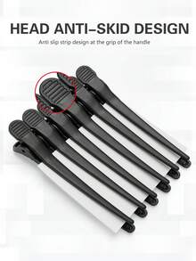 6pcs Carbon Fiber Seamless Hair Clips Set, Suitable For Professional Salon Hairstyling