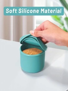 1 hộp đựng cơm trưa bằng silicon, hộp đựng thức ăn cho nhân viên văn phòng và học sinh - Màu xanh lá cây đậm - Xem 7