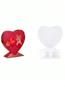 1pc Valentine's Day Photo Frame Resin Mold, Heart Shaped Epoxy Resin Mold, Suitable For DIY Home Desktop Decor Craft Making - White - View 5