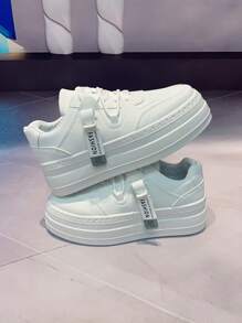Thick-Soled Fashionable And Versatile Sneakers, Breathable, Comfortable, Casual Sports Shoes, White Shoes, Shoes