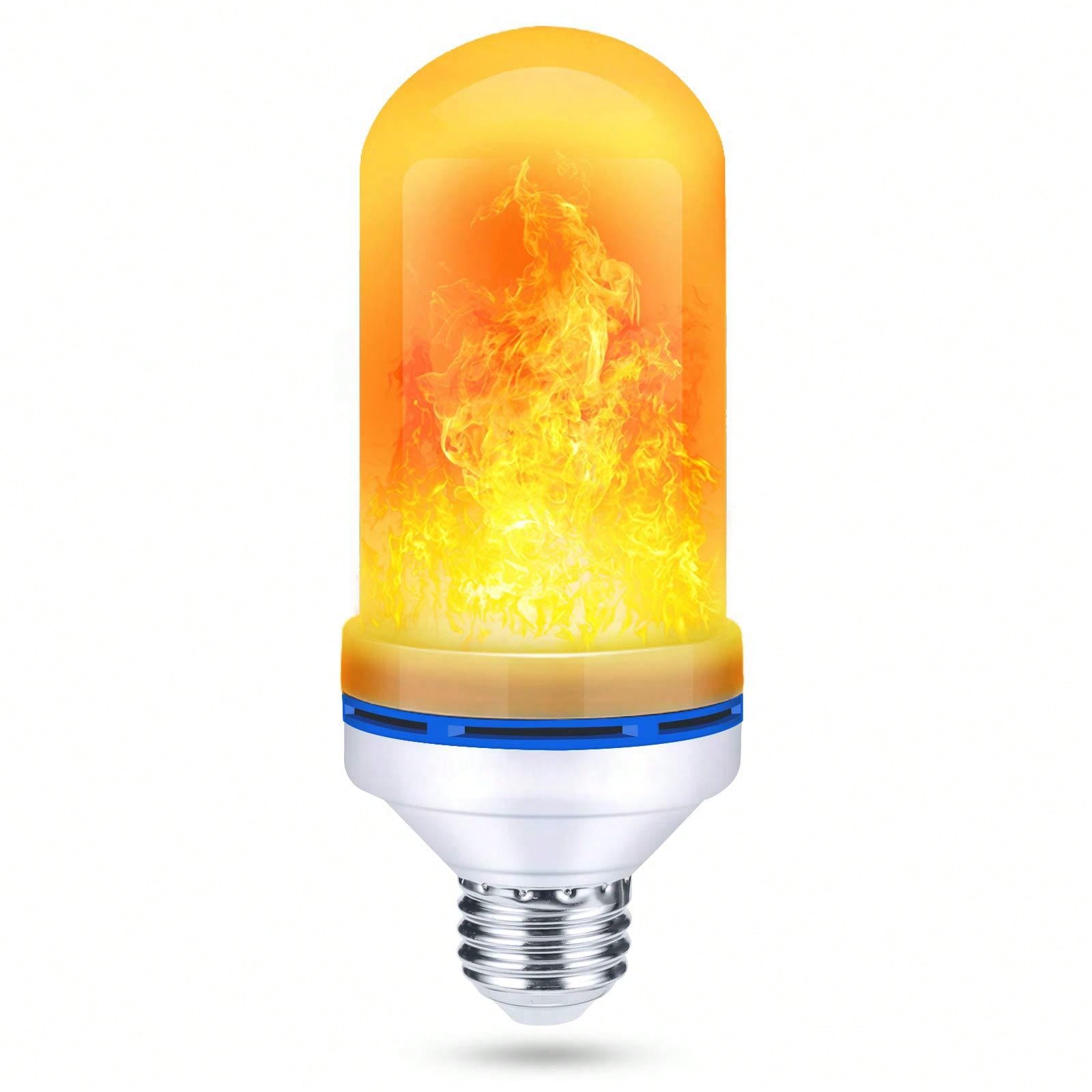 1pc/2pc/4pcs LED Flame Light Bulbs, Yellow Flickering Light Bulbs with Upside Down Effect, 4