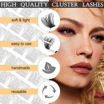Huicop Cluster Lashes 120 Pcs Lash Clusters DIY Eyelash Extension Individual Lash Clusters DIY Eyelash Extension - Bepholan Cluster Lashes C Curl Individual Lashes Eyelash Clusterslash Clusters Kit,Lashes,Eyelashes,Fake Lashes