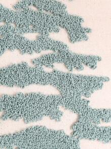 Miater 1pc Tassel Christmas Pillowcase With Embroidered Christmas Tree On Canvas - Mint Green - View 3