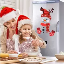 1pc Snowman Refrigerator Sticker,Stickers,Wall Decal,Vinly Decal For Home Decorations,Spring Decoration Items Refesh Your Home,Rama Decoration Stickers