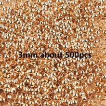 2/2.5/3mm Bi Nhỏ Crimps Cấp Hạt Chặn Miếng Đệm Thành Phần Hạt Làm Trang Sức Tự Làm Thủ Công chất liệu 500 chiếc - Nhiều màu - Xem 16