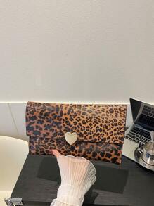 1 件新款时尚便携式 PU 皮革牛皮/豹纹磁吸女士手提包妈妈礼物派对婚礼，时尚猎豹印花女士包豹纹回归 - 彩色 - 查看 7