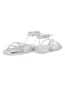 Women Flat Sandals - 銀色 - 查看 3