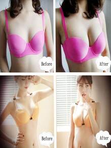 2入組加厚隱形胸墊,無縫自粘硅膠貼片,自黏生物基膠,隱形胸罩的海綿墊片 - 卡其色 - 查看 4