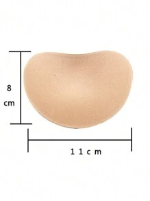 2入組加厚隱形胸墊,無縫自粘硅膠貼片,自黏生物基膠,隱形胸罩的海綿墊片 - 卡其色 - 查看 2