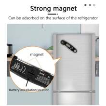 數字餐飲溫度計燒烤肉類溫度計探測類型防水液體溫度計可折疊 - 黑色 - 查看 11