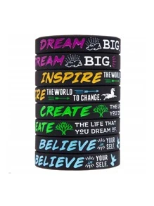 1入籃球運動夢想鼓勵創造相信橡膠手環矽膠手鐲