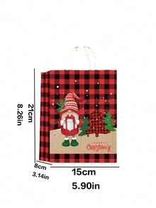 12入組紅黑相間方格紋禮品袋,聖誕糖果禮品袋,派對禮品包裝袋 - 彩色 - 查看 8